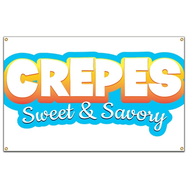 Crepes Banner Concession Stand Food Truck Single Sided